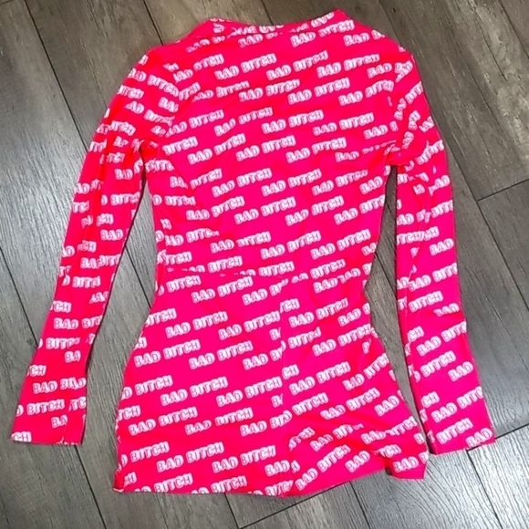 Women's Pink Rompers Size S & XS Button Up "Bad B*" - Picture 4 of 4